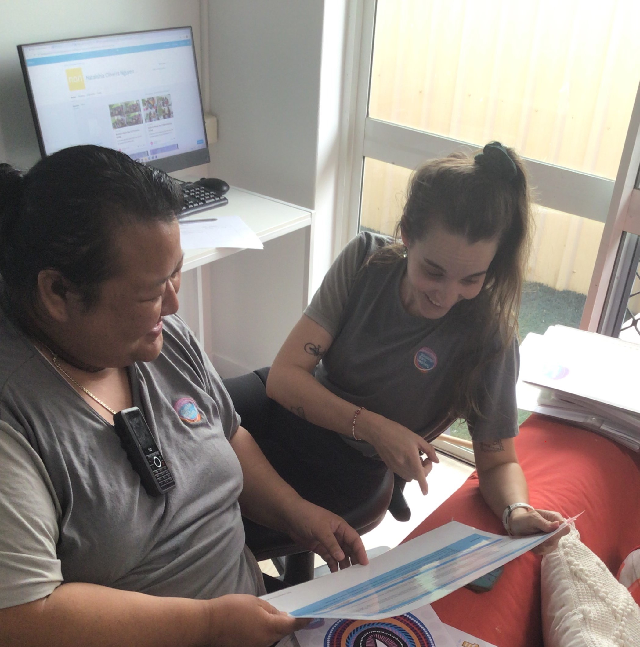 Sara with colleague Julieta. The passionate senior educator lives an exciting outdoorsy life while building a meaningful career at Goodstart Cairns